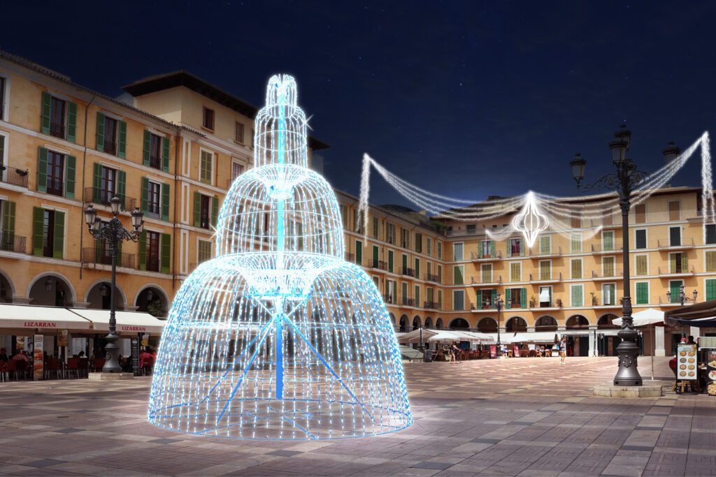 Allestimento Piazza con soggetto a terra Luminoso
